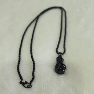 Elegant Black Boxing Glove Necklace